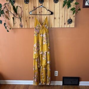 Ramy Brook Yellow Floral Maxi Dress